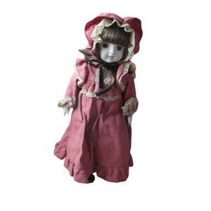 Sankyo Musical 15" Doll Red Turn of Century Dress
